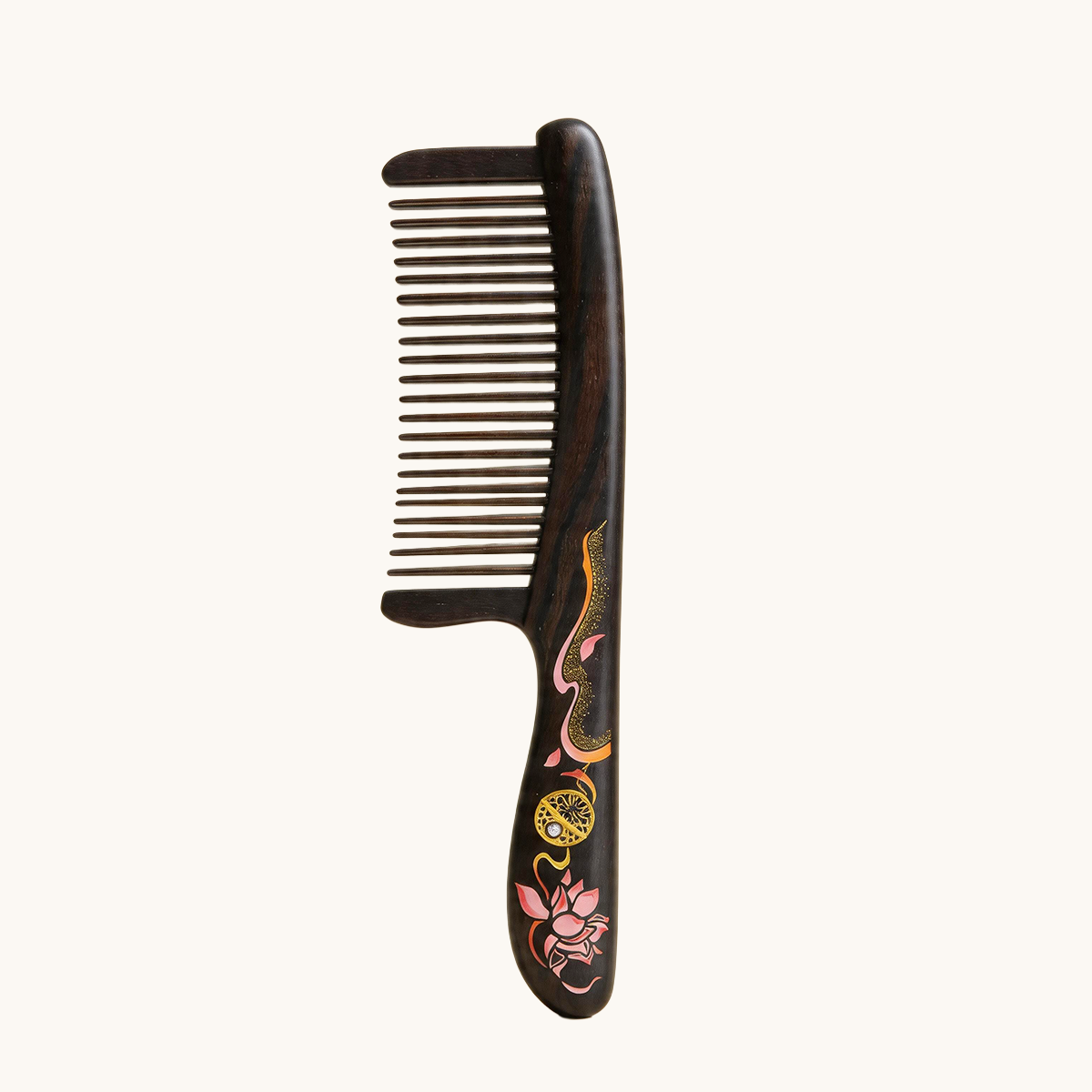 Pettine per capelli artigianale in legno - Riunione gioiosa
