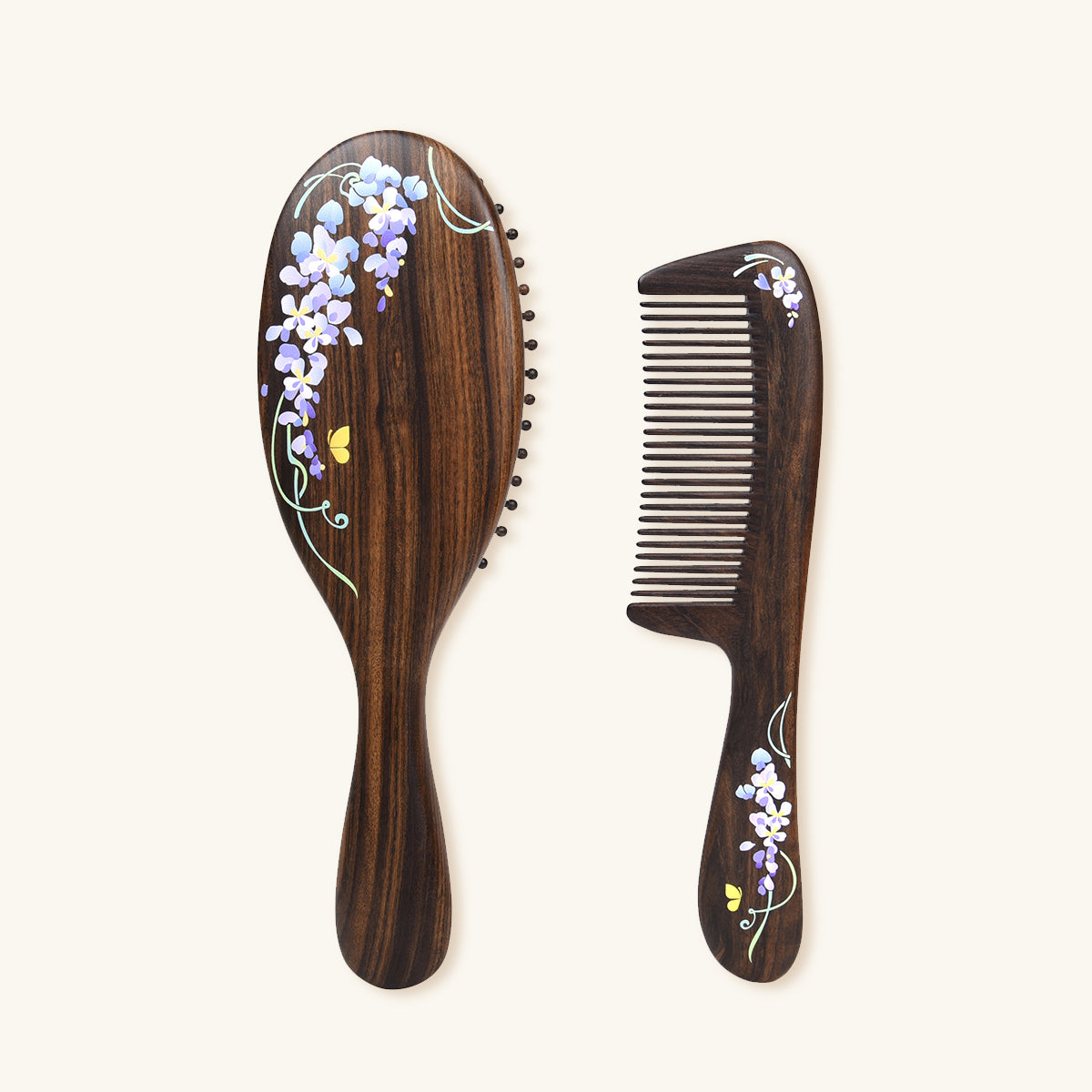 Eleganza Viola | Set regalo di pettini Chacate Preto in lacca artistica