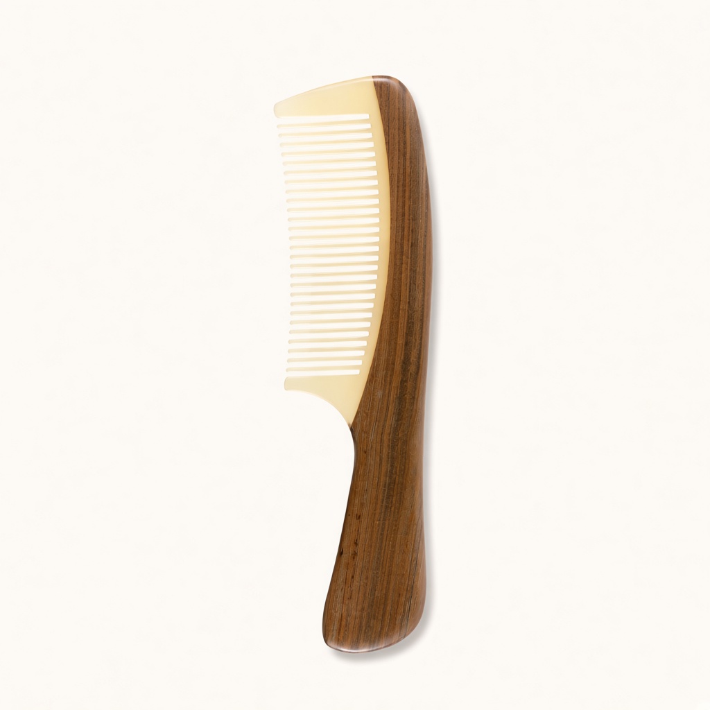Corno di pecora e pettine di legno