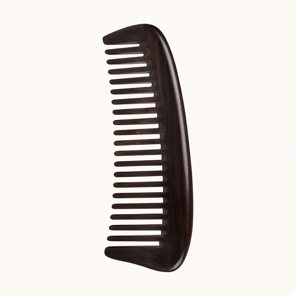 Pettine in legno d'ebano a denti larghi